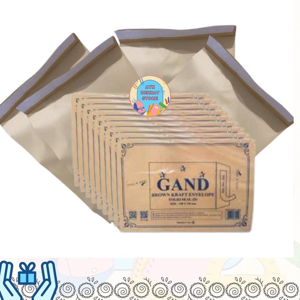 

Baru Amplop Coklat Folio GAND Seal Perekat - 100 Pcs
