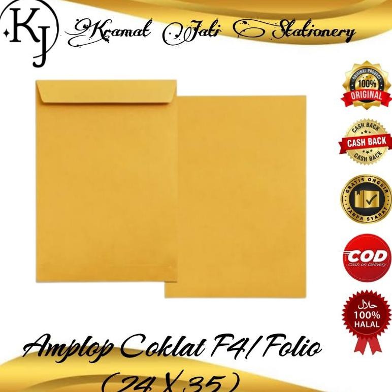 

Baru Amplop Coklat Polos Folio F4 Isi 100 Lembar - 1 Pack