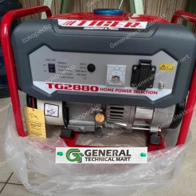 

Terlaris Genset Tiger Tg2880 1000Watt Manual Stater Recoil Generator Listrik