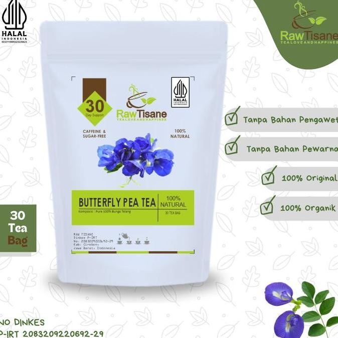 

SALE!!! BUTTERFLY PEA TEA : BLUE BUTTERFLY PEA FLOWER TEA (30 TEA BAG)