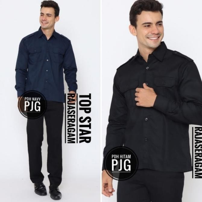 SERAGAM BAJU KEMEJA PANJANG TRANS TV NET TV HITAM BIRU NAVY PDH PDL