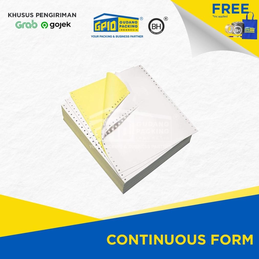 

Sale! Kertas Continuous Form Paperline 1-5 Ply - Full / Bagi 2 - Gosend/Grab