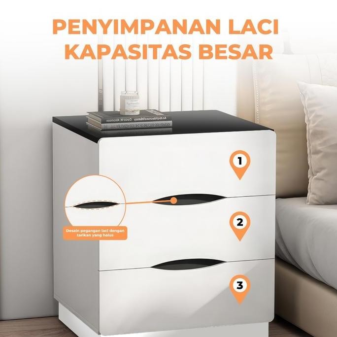 

Terlaris Aihomeliving-Dtg Store - Meja Nakas Modern Dengan 3 Laci Meja Samping Tempat Tidur Meja Nakas Minimalis Furniture