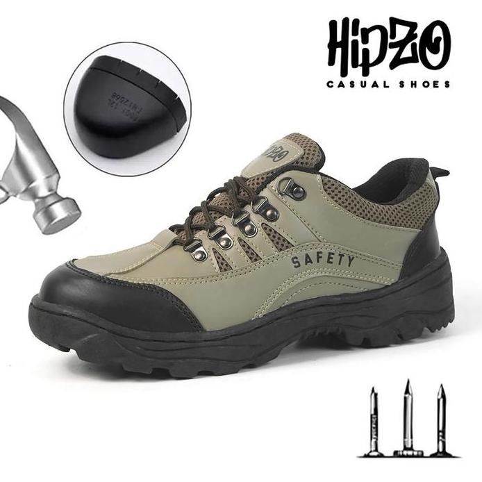 

Terlaris Hipzo Sepatu Safety Ujung Besi M061 Untuk Pria Kerja Proyek Tambang Pabrik Shoes Boots Hitam