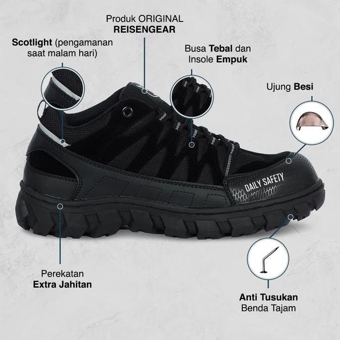 

Terlaris Reisen Gear - Mamba | Sepatu Safety Boots Ujung Besi Dengan Telapak Besi Sefty Buts Cocok Untuk Sepatu Proyek Dan Sepatu Gunung Black Hitam
