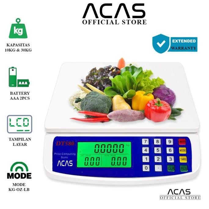 

Terlaris Acas Dt580 10Kg 30Kg Timbangan Duduk Digital Meja Laundry Sayur Buah Telur Sembako Paket Ekspedisi Murah Garansi Electronic Computing Scale 10 Kg - 30 Kg