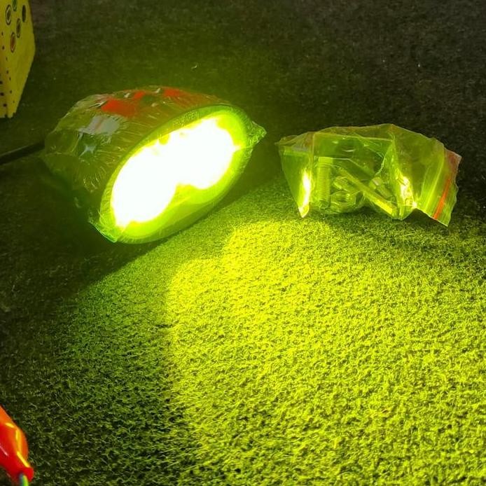 Lampu LED sorot lampu motor tambahan oval kuning kabut