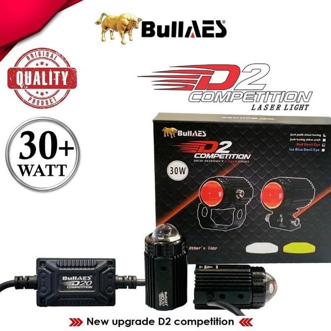 ORIGINAL BULLAES D2 LASER  30 WATT BULLAES WATERPROOF | LAMPU TEMBAK LASER AES | LAMPU KABUT 2 WARNA