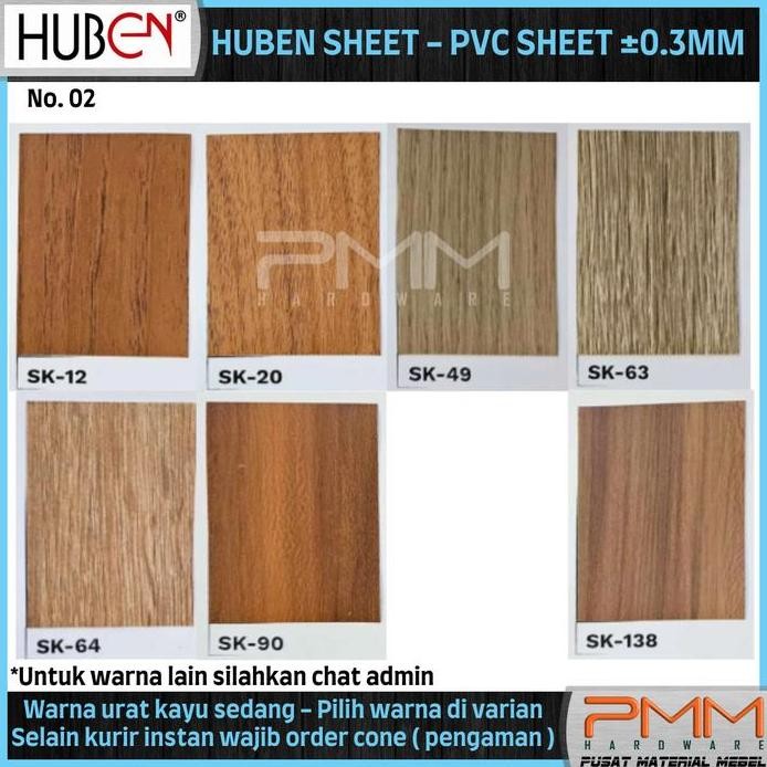 PVC SHEET TEBAL 0,3 WARNA URAT KAYU SEDANG TACO SHEET DECO HUBEN SHEET