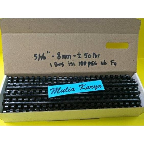 

ready !!! Spiral Plastik Jilid 5/16 - 8 mm Folio 23 lubang isi 100 bh