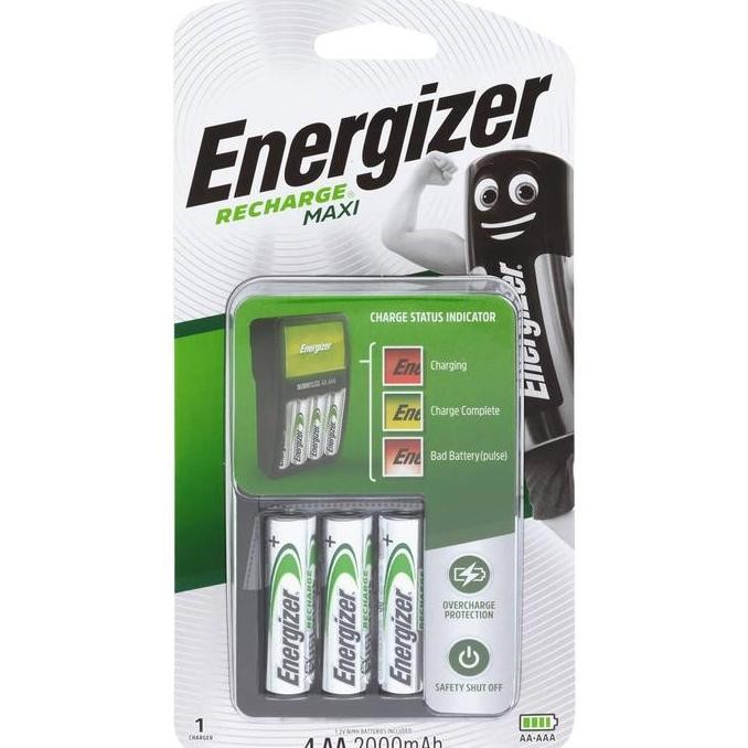 Charger Energizer Maxi Aa / Aaa + 4 Baterai Aa 2000 Mah Energizer Maxi