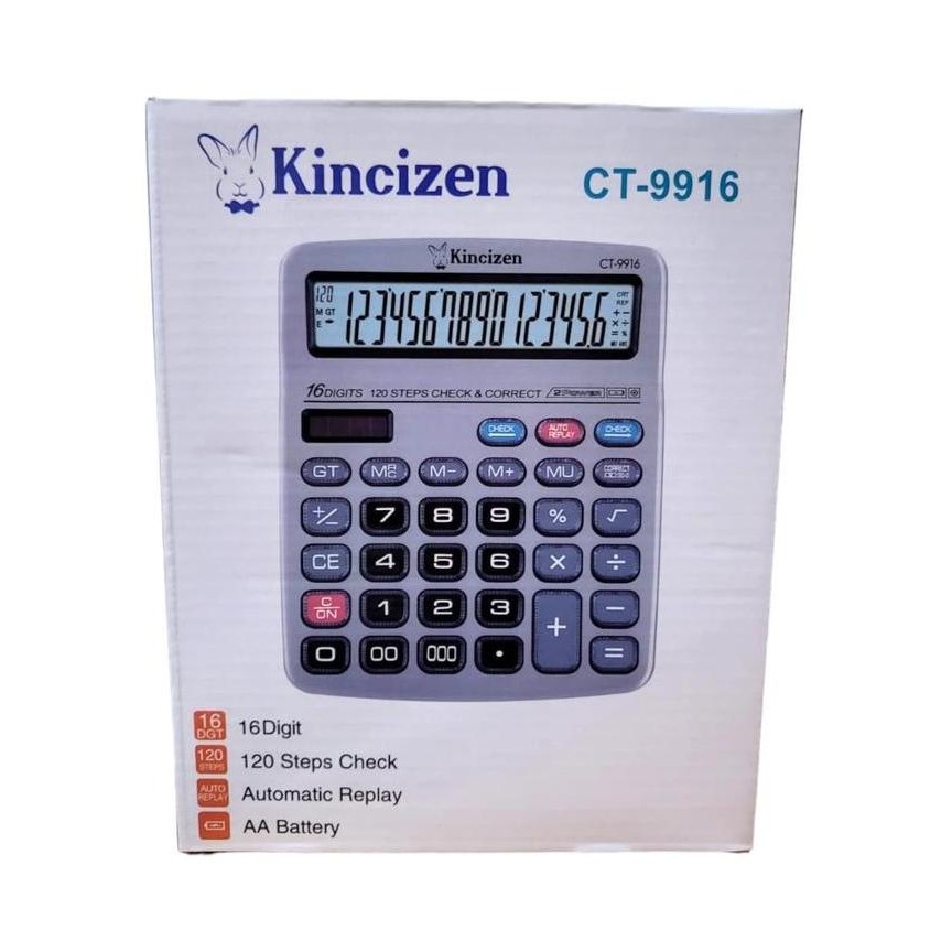 

restock COD FREE BATERAI Kalkulator 16 digit KINCIZEN CT-9916 Layar LCD Angka Besar Calculator Meja dagang Menghitung Sekolah Cek ulang CORRECT Display Tombol Mika Transparan Terbaru Termurah