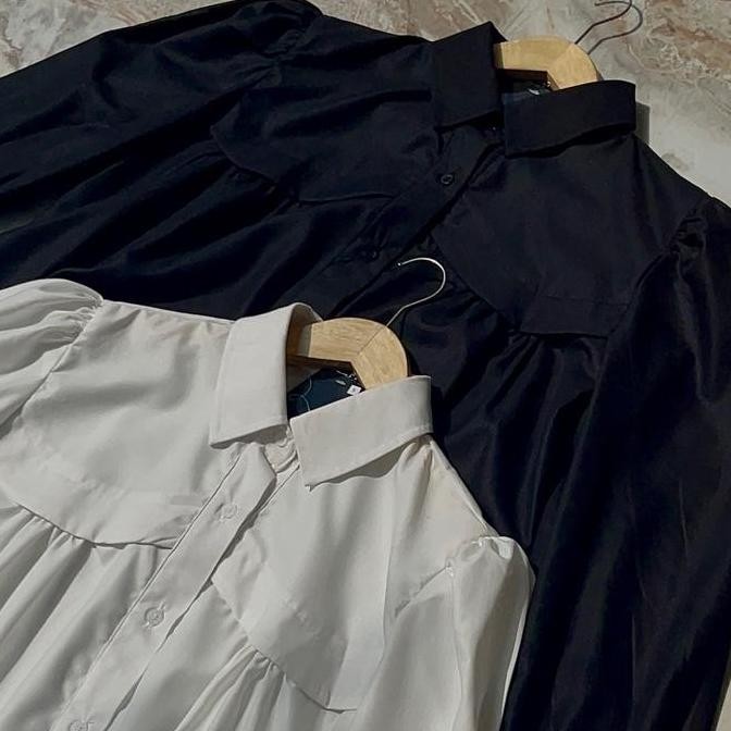 BY LFAZ Laudya Shirt | Kemeja Kerja - Kuliah Katun Premium Wanita Balon Kerah Baju Atasan Casual