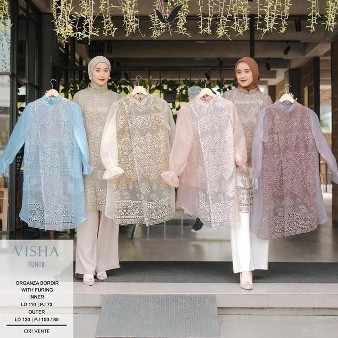 Visha Tunik Vente Visha Tunik Ori Vente / Bisha Tunik Alesha Longtunik Tunik Broklat Brukat Brokat T