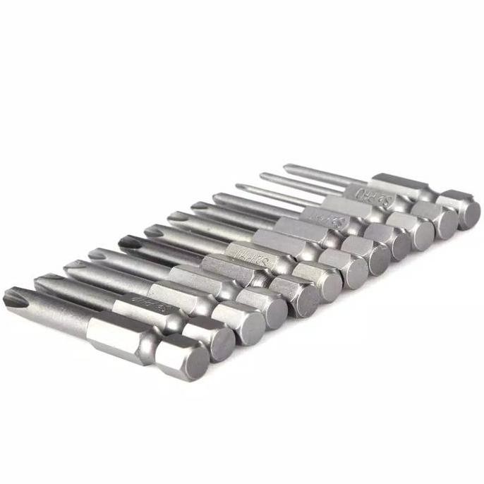 Mata Obeng Set 12pcs Plus Magnet Magnetic Panjang 50mm PH00 PH0 PH1 P2