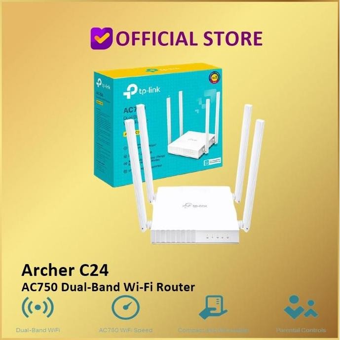 Tp-Link Archer C24 Ac750 Dual-Band Wi-Fi Router Tplink Archer C 24