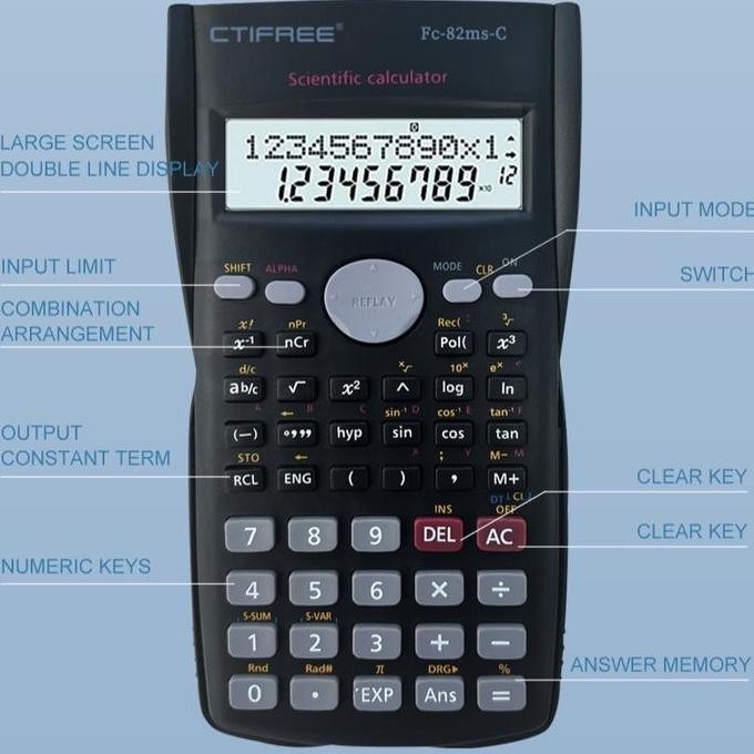 

restock MTE Kalkulator Color Function Scientific Kalkulator 24 Fungsi Kalkulas