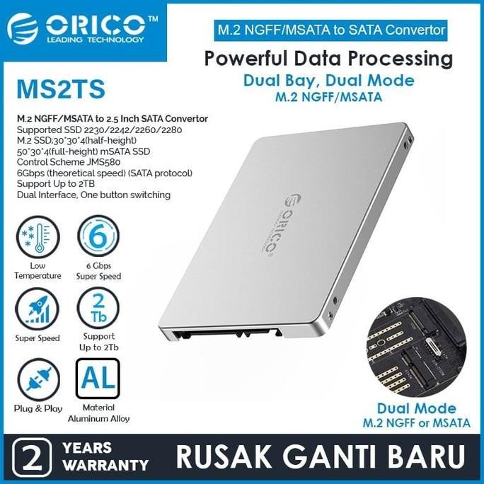 Converter M2 Ngff / Msata To Sata Orico Ms2Ts M2