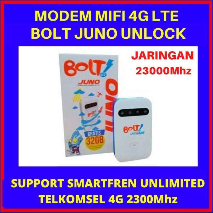 Mifi Modem Wifi Router 4G Bolt Juno Unlock Free Perdana Smartfren