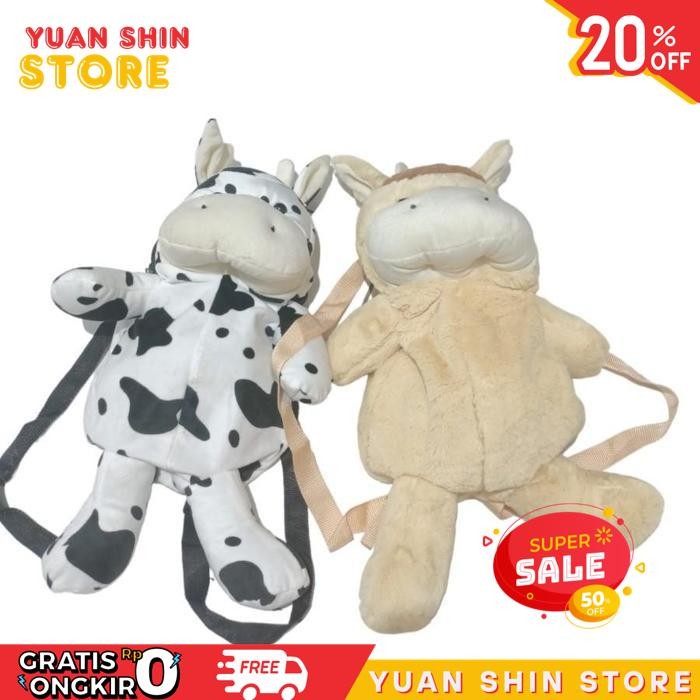 TAS RANSEL ANAK COW TAS PUNGGUNG ANAK COW SAPI / TAS GENDONG ANAK  / TAS BONEKA SAPI PRODUK TERBAIK