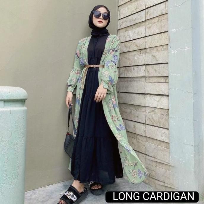 (T)erpopule(R) LONG CARDIGAN CERUTY TERBARU MOTIF BUNGA / LONG CARDI