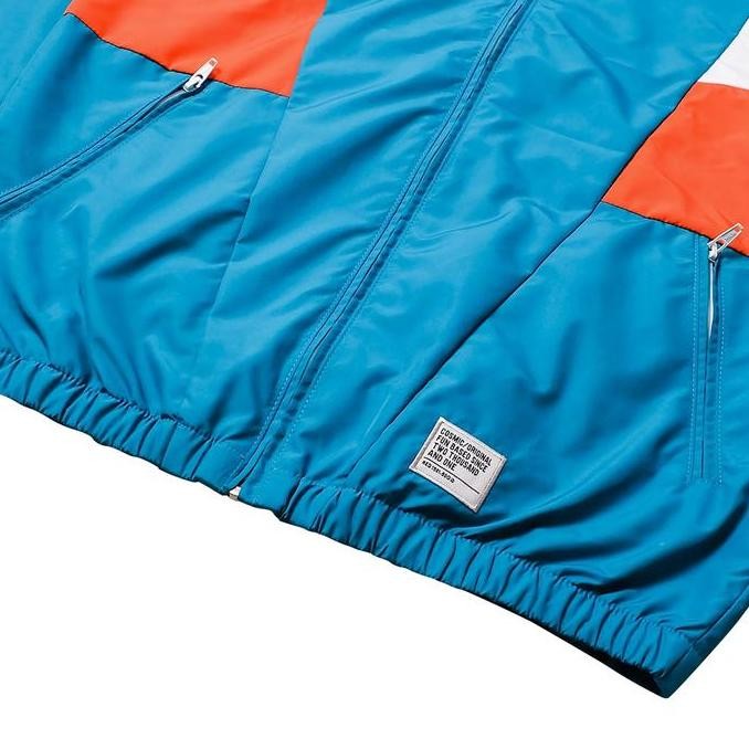 Grosir Cosmic Jaket Parasut Pria Strait Tangan Panjang Blue Casual Nyaman Kerja Waterproof  Fit Basi