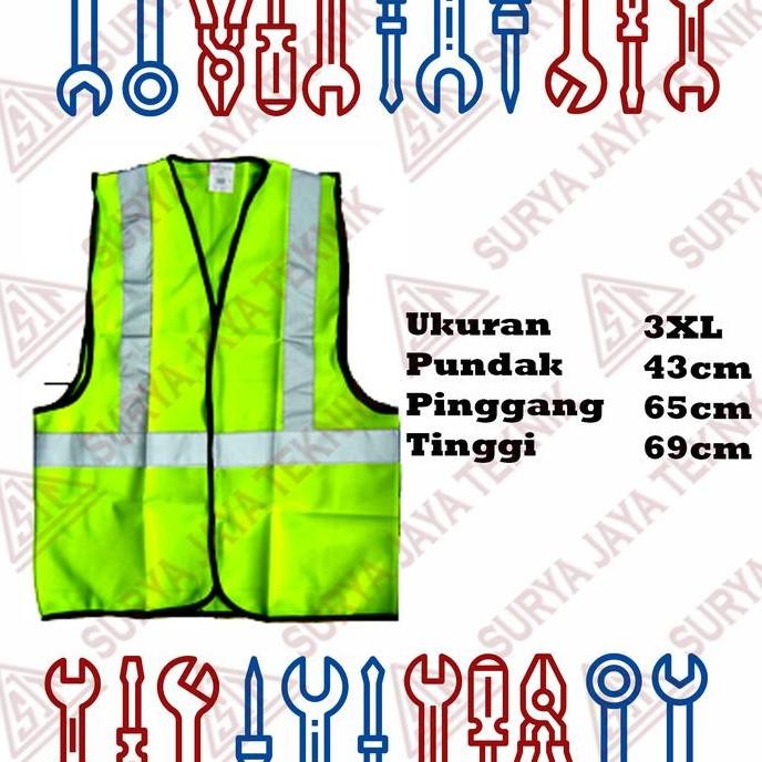 Terlaris Rompi Safety Hijau / Safety Vest L - Xl - Xxl - Xxxl Size