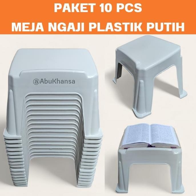 Terlaris Paket 10 Pcs Meja Ngaji Plastik Putih Lekar Plastik Meja Mengaji
