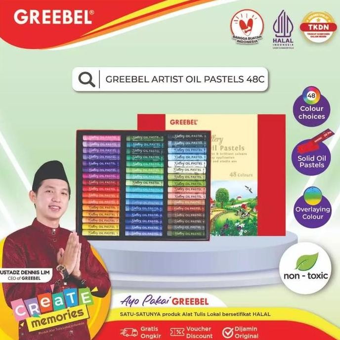

ready Greebel Artist Oil Pastel Crayon 48C / Crayon Greebel 48 warna