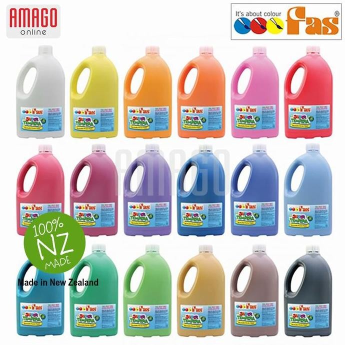 

ready Cat Poster Lukis Sekolah FAS Super Tempera Washable Poster Paint 2 liter - Pilih Warna