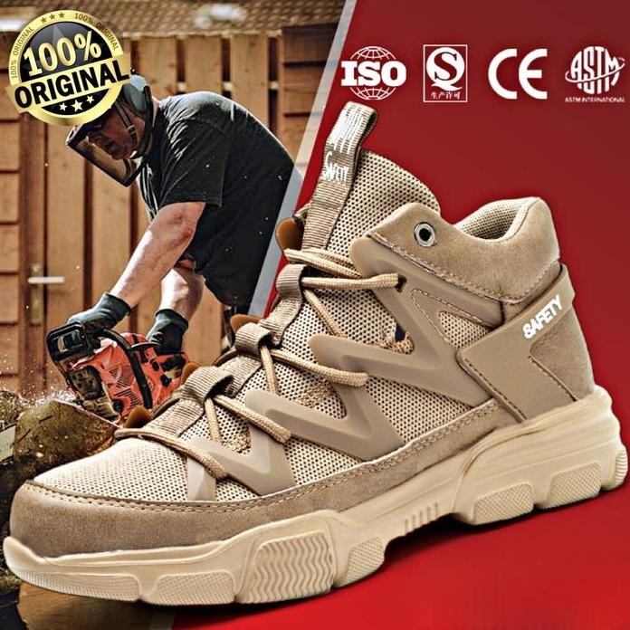 

Terlaris Sepatu Safety Tactical Pria Ujung Besi Anti Paku Anti Slip Original