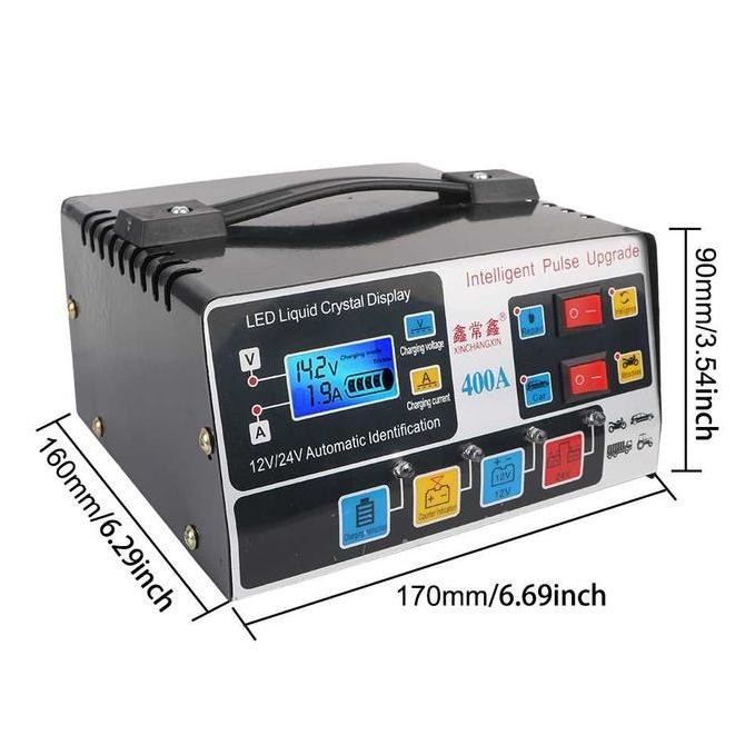 Charger Aki Mobil Motor 12v 24v Smart Charger Accu 12 volt 24 volt