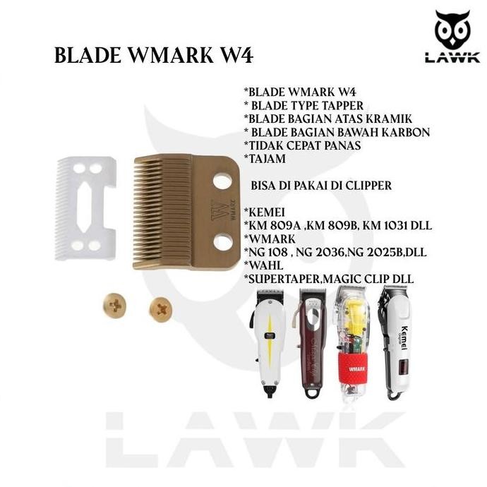 Terlaris Blade Wmark W4 Blade Hair Clipper Wmark Mata Pisau Mesin Cukur Wmark Multifungsi Aman / Mat