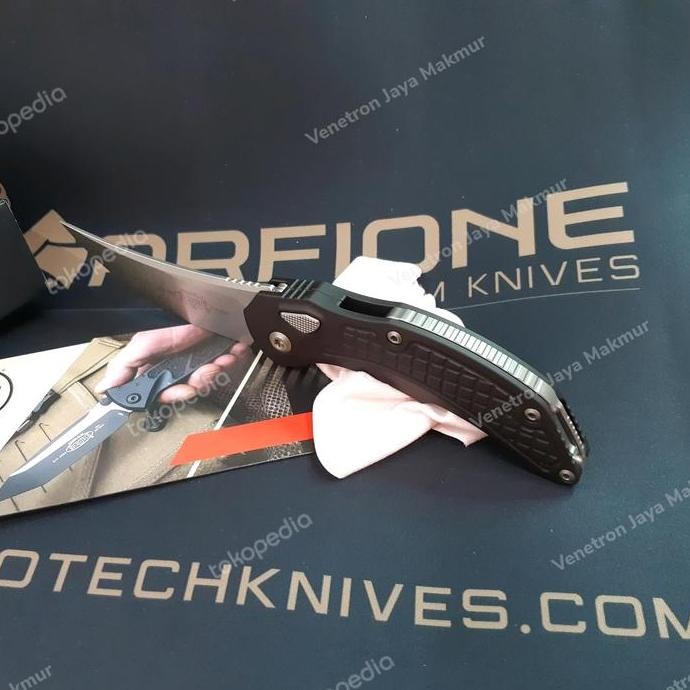 ready Microtech Brachial Automatic Knife Black Aluminum (3.25" Stonewash)