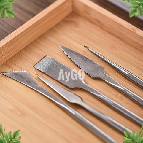 

ready 5pcs/Set Stainless Steel Carving Tools, Wax Clay Pottery Carving Modeling Tools