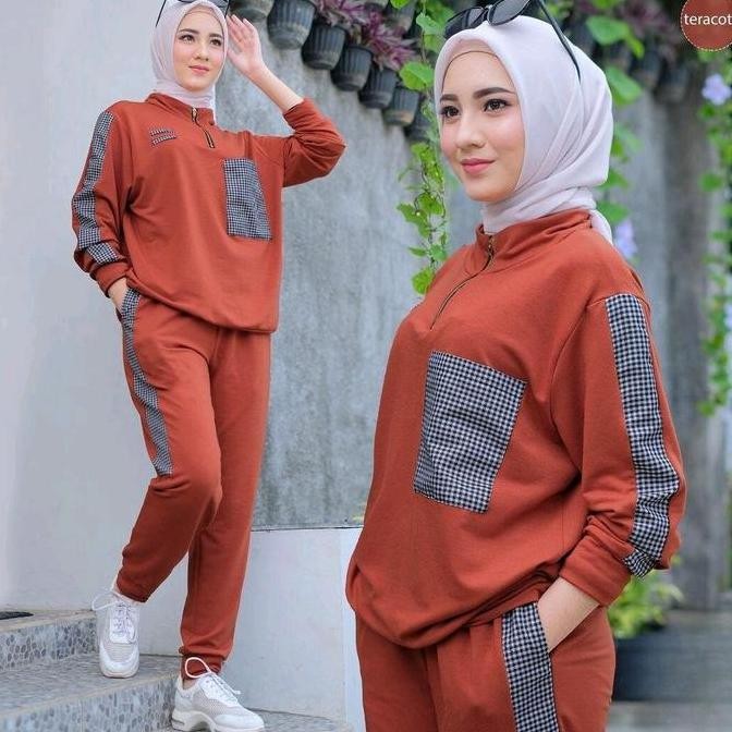 Baju Olahraga Muslimah One set Sport Wanita Muslimah Sporty Kaos