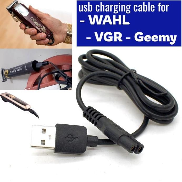 Terlaris Kabel Charger Usb Clipper Wahl Alat Cukur Rambut Vgr Trimmer Geemy