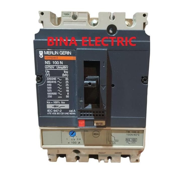 MCCB Merlin Gerin Compact NS100N 100A 3P / NFB Merlin Gerin NS-100N 3P MURAH