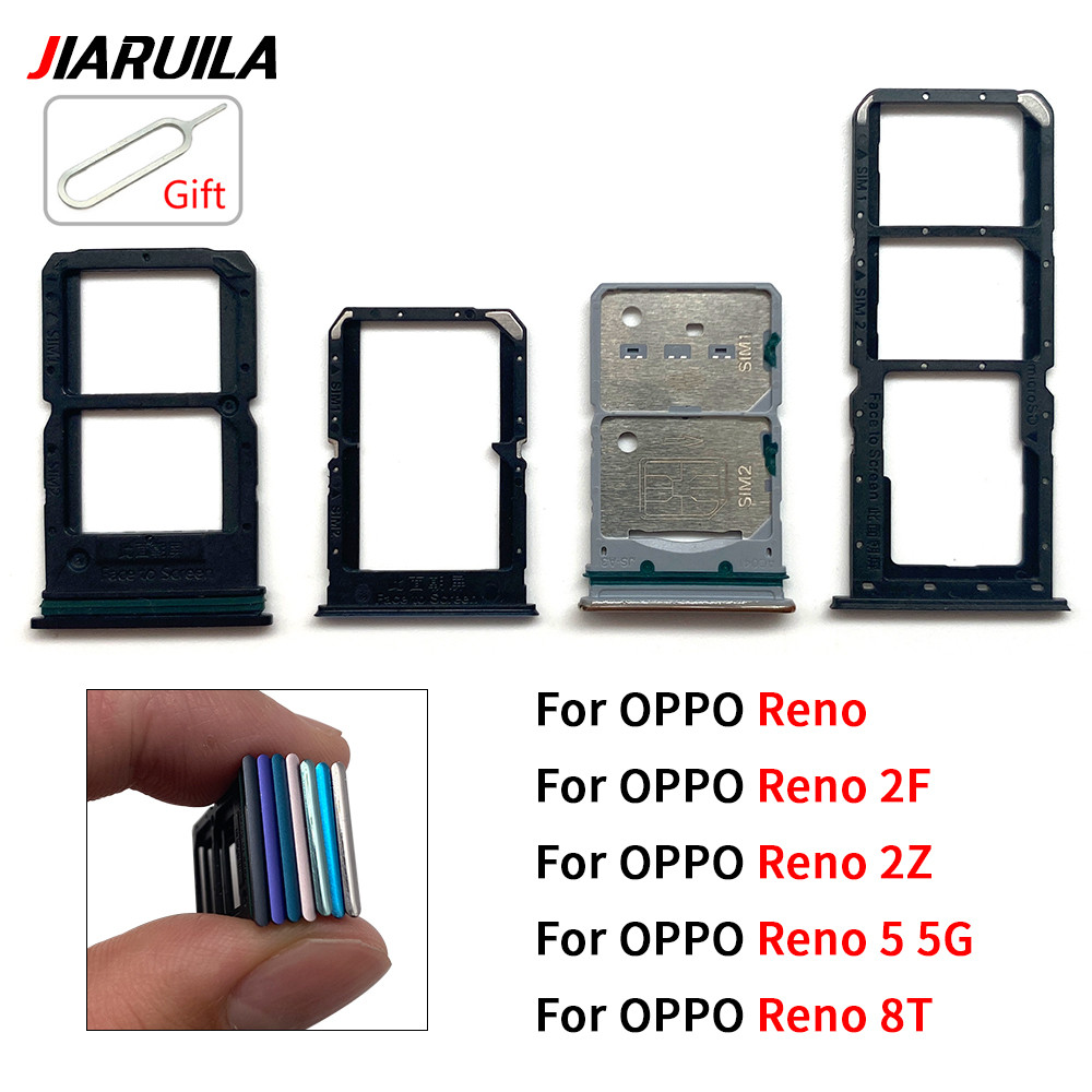 

10 buah slot baki kartu sim untuk oppo reno 2f 2z 5 5g 8t ponsel sim micro sd kartu chip rak laci