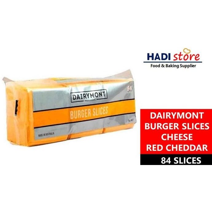 

Murah Dairymont Red Cheddar Cheese, Keju Burger Slice - 84 Slices