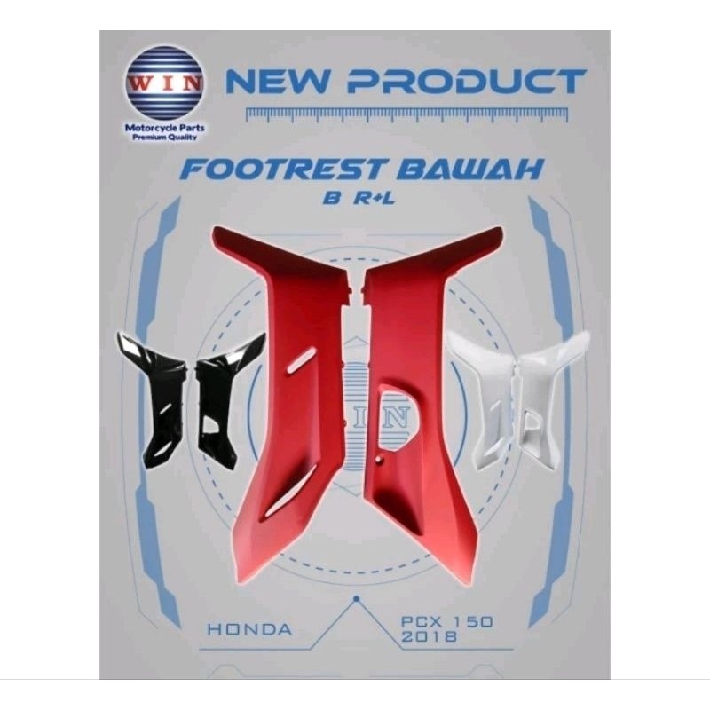 Cover Side body samping bawah kanan kiri honda PCX K97 150 2018 2019 2020 Hitam Putih dof merah doff