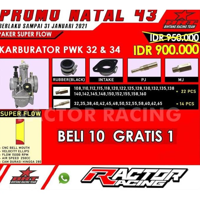 Super Flow BRT Karburator Karbu PWK 32 PWK 34 BRT