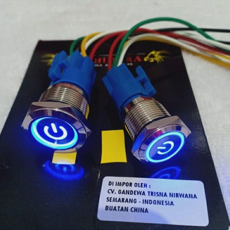 Produk Baru Saklar Tombol LED Push Button ON OFF + Soket Stainless Motor Mobil