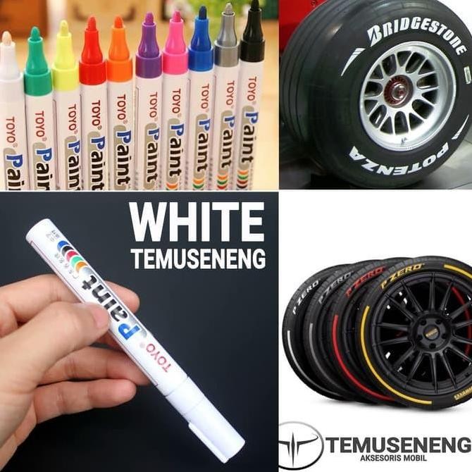 

Ready !!!! Abu Grey Spidol Ban Warna Roda Mobil Motor Toyo Paint Marker Ori Karet Hitam Merah