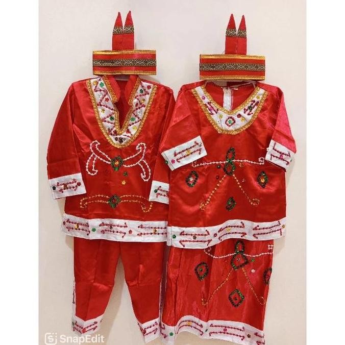 Baju Adat Dayak Kalimantan Tengah Anak Tk Sd Laki Perempuan Cewek Cowok / Baju Adat Kalimantan Tenga