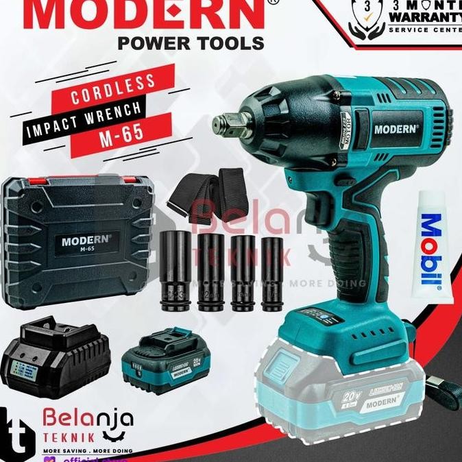 Modern Cordless Impact Wrench M 65 Pembuka Baut Baterai M65 M-65