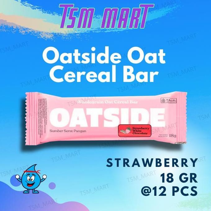 

Oatside Oat Cereal Bar Strawberry White Chocolate (12 Pack X 18 Gr) Camilan Oat Rasa Stroberi Sehat Dan Nikmat, Sereal Snack Oat Dibalur Cokelat, Rendah Gula, Kaya Nutrisi, Healthy Oat Energy Bar Coated With Strawberry And White Chocolate Promo