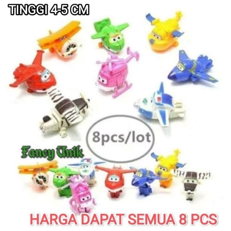 

Original Mainan Anak Super Wings Isi 8 / 12 Action Figure Robot Transformasi