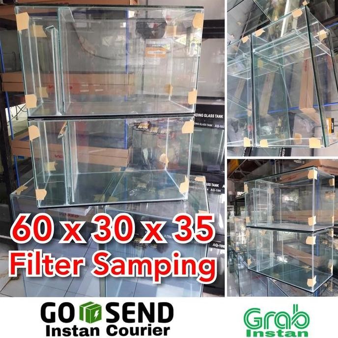 Aquarium Kaca 60X30X35 Filter Samping