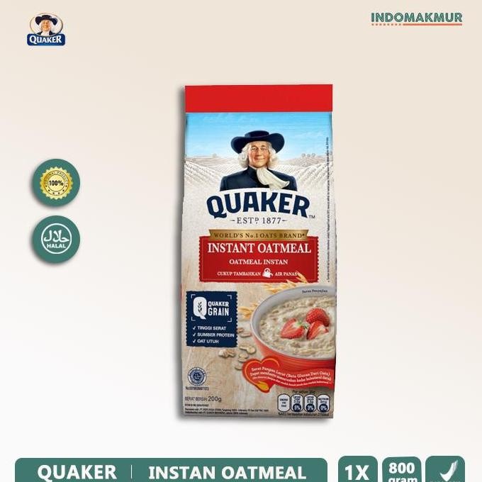 

Quaker Quick Cooking Instant Oatmeal 800 Gr Terlaris